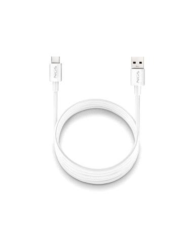 NGS ZYRO-AC Cable USB-C a USB-A - Cargar Rapida - 480 Mbps - 15W - 1 Metro - Color Blanco