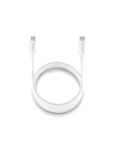 NGS ZYRO 60W-1 Cable USB-C a USB-C - Cargar Rapida - 480 Mbps - 15W - 1 Metro - Color Blanco