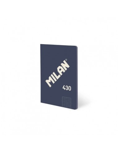 Milan 430 Libreta Encolada Formato A5 Cuadricula 5x5 - 48 Hojas de 95 gr m2 - Microperforado - Tapa Blanda - Color Azul