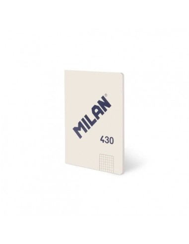 Milan 430 Libreta Encolada Formato A5 Cuadricula 5x5 - 48 Hojas de 95 gr m2 - Microperforado - Tapa Blanda - Color Beige