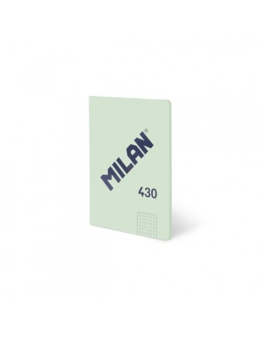 Milan 430 Libreta Encolada Formato A5 Cuadricula 5x5 - 48 Hojas de 95 gr m2 - Microperforado - Tapa Blanda - Color Verde