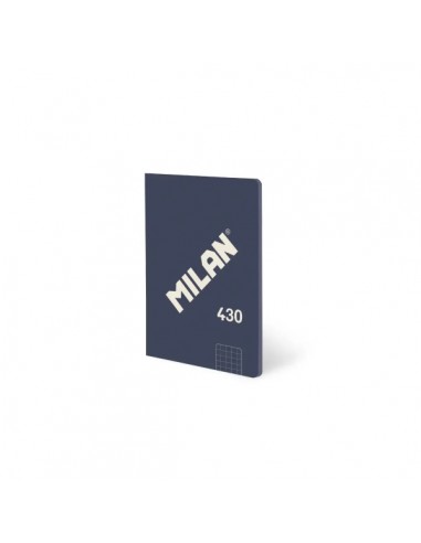 Milan 430 Libreta Encolada Formato A6 Hojas Blancas - 48 Hojas de 95 gr m2 - Microperforado - Tapa Blanda - Color Azul