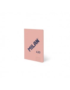 Milan 430 Libreta Encolada Formato A6 Hojas Blancas - 48 Hojas de 95 gr m2 - Microperforado - Tapa Blanda - Color Rosa