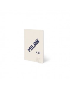 Milan 430 Libreta Encolada Formato A6 Cuadricula 5x5 - 48 Hojas de 95 gr m2 - Microperforado - Tapa Blanda - Color Beige