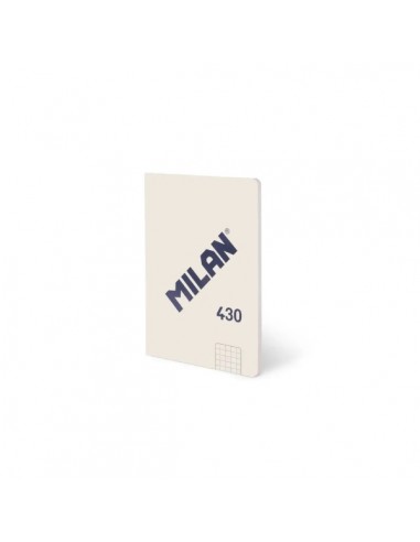 Milan 430 Libreta Encolada Formato A6 Cuadricula 5x5 - 48 Hojas de 95 gr m2 - Microperforado - Tapa Blanda - Color Beige