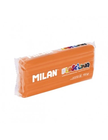Milan Barra de Plastilina de 150gr - Base de Almidon de Maiz - Sin Gluten - Mezclables - Color Naranja