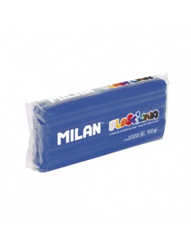 Milan Barra de Plastilina de 150gr - Base de Almidon de Maiz - Sin Gluten - Mezclables - Color Azul Oscuro