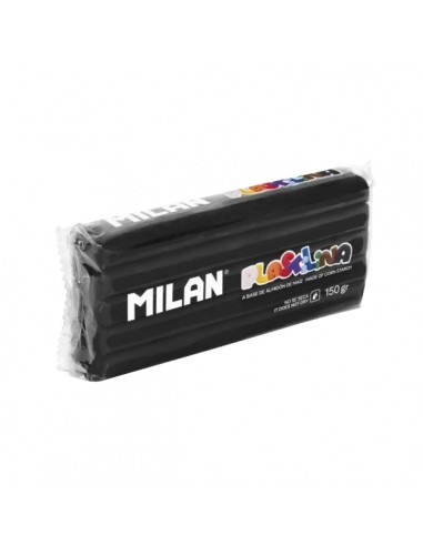 Milan Barra de Plastilina de 150gr - Base de Almidon de Maiz - Sin Gluten - Mezclables - Color Negro