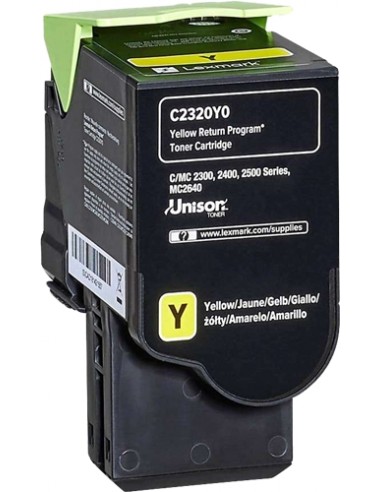 Lexmark C2325 C2425 C2535 MC2325 MC2425 MC2535 MC2640 Amarillo Cartucho de Toner Original - C2320Y0