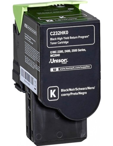 Lexmark C2325 C2425 C2535 MC2325 MC2425 MC2535 MC2640 Negro Cartucho de Toner Original - C232HK0