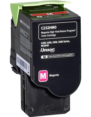 Lexmark C2325 C2425 C2535 MC2325 MC2425 MC2535 MC2640 Magenta Cartucho de Toner Original - C232HM0