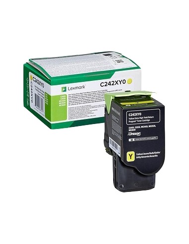Lexmark C2425 C2535 MC2425 MC2535 MC2640 Amarillo Cartucho de Toner Original - C242XY0