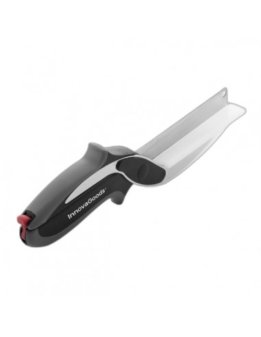 Innovagoods Cuchillo Tipo Tijera con Mini Tabla de Cortar Integrada - Mango Antideslizante - Multifuncion - Bloqueo de
