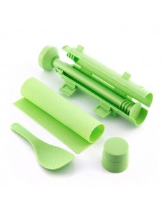 Innovagoods Suzooka Set de 3 Piezas para Sushi - Libre de BPA - Incluye Esterilla - Facil de Limpiar - Incluye Recetario -