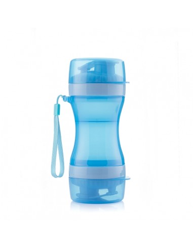 Innovagoods Pettap Botella 2 en 1 para Mascotas - Libre de BPA - Capacidad 500ml - Facil Limpieza - Incluye Tapas - Cordon de