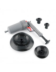 Innovagoods KlinGun Pistola Desatascadora Universal de Aire Comprimido - Incluye 4 Adaptadores - Material Resistente - Uso