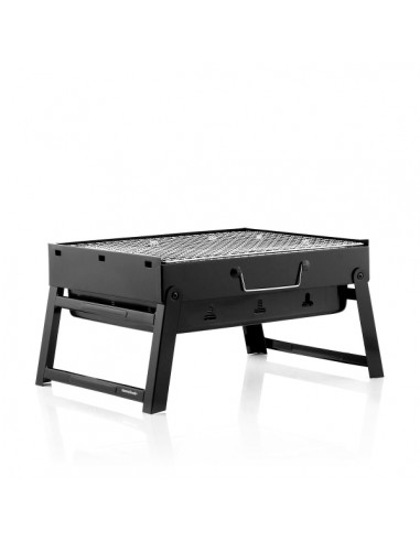 Innovagoods BearBQ Barbacoa Portatil de Sobremesa - Hierro - Plegable - Capacidad hasta 1.5kg de Carbon - Parrilla Extraible
