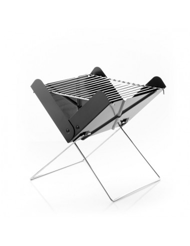 Innovagoods Foldecue Mini Barbacoa Portatil de Sobremesa para Carbon - Plegable - Parrilla de 30X24.5cm - Facil de Limpiar -