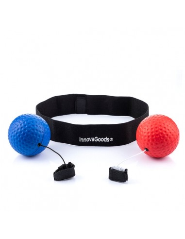 Innovagoods Balxing Set de Pelotas de Entrenamiento de Reflejos - Multifuncion - Incluye 2 Pelotas - Ajustable - Cierre con