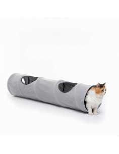 Innovagoods Funnyl Tunel Portatil para Mascotas - Plegable - Resistente al Agua - Multifuncional - 25x114cm - Color Gris