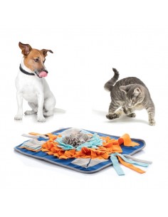 Innovagoods Fooland Alfombra Interactiva para Mascotas - Suave - Base Antideslizante - Estimula Sentidos - 45x1x45cm - Color