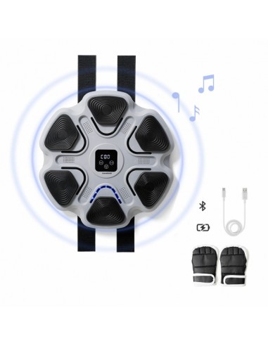 Innovagoods Beatfist Maquina de Boxeo Musical con 6 Paneles - Bluetooth - Pantalla Digital - Luces LED - Guantes Incluidos -