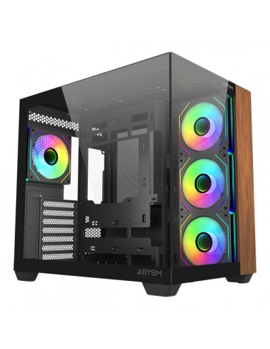 Abysm Danube Sava Nature 285B Black ARGB Caja Torre ATX-ITX-Micro ATX - Lateral y Frontal Cristal Templado - 3.5" y 2.5" -
