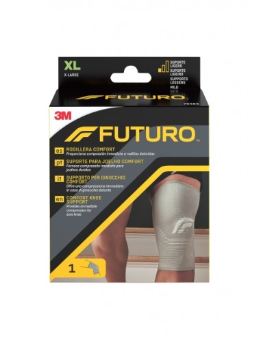 Futuro Comfort Rodillera - Talla XL (49.5 - 55.9cm) - Transpirable - Elastico - Color Gris