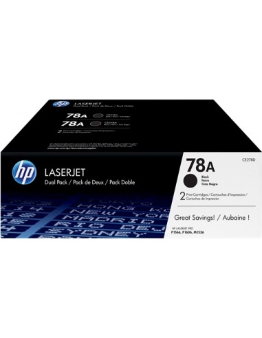 HP CE278A Negro Pack de 2 Cartuchos de Toner Originales - 78A
