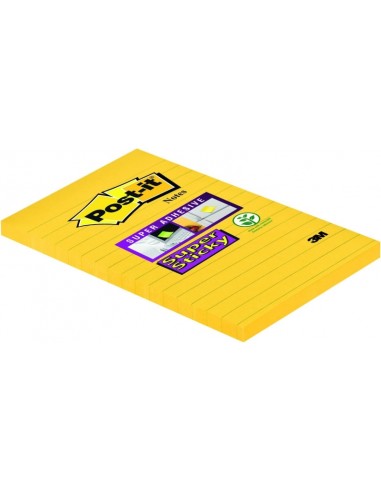 Post-It Super Sticky Bloc de 75 Notas Adhesivas Reposicionables - Forma Rectangular - 101x152mm - Color Ultra Amarillo