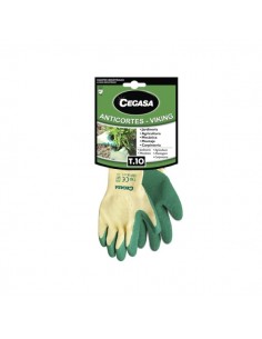 Cegasa Viking Guantes de Trabajo Anticortes Talla 10 - Fabricados en Algodon con Recubimiento de Latex Rugoso en Palma y