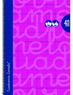 Lamela Cuaderno Espiral con 80 Hojas de 90g m2 con Margen - Formato Folio - Pauta Cuadrovia de 4mm - Cubierta Extra Dura -