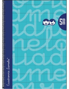 Lamela Cuaderno Espiral con 80 Hojas de 90g m2 con Margen - Formato Folio - Pauta Cuadrovia de 5mm - Cubierta Extra Dura -
