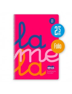 Lamela Cuaderno Espiral con 80 Hojas de 90g m2 con Margen - Formato Folio - Pauta Cuadrovia de 2.5mm - Cubierta de