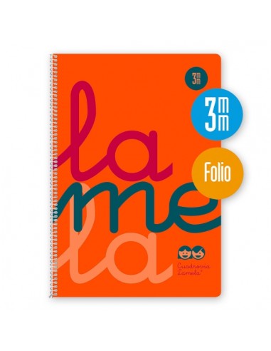 Lamela Cuaderno Espiral con 80 Hojas de 90g m2 con Margen - Formato Folio - Pauta Cuadrovia de 3mm - Cubierta de