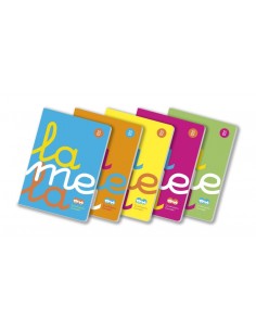 Lamela Pack de 5 Libretas Grapadas con 50 Hojas de 90g m2 con Margen - Formato A4 - Pauta Cuadrovia de 2.5mm - Cubierta de