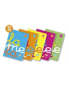 Lamela Pack de 5 Libretas Grapadas con 50 Hojas de 90g m2 con Margen - Formato A4 - Pauta Cuadrovia de 3mm - Cubierta de