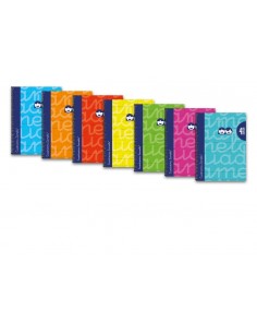 Lamela Pack de 6 Cuadernos de Espiral con 80 Hojas de 90g m2 con Margen - Formato Cuarto - Pauta Cuadrovia de 4mm - Cubierta