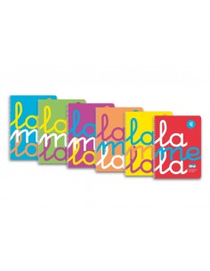 Lamela Pack de 6 Cuadernos de Espiral con 80 Hojas de 90g m2 con Margen - Formato Cuarto - Pauta Cuadrovia de 4mm - Cubierta