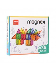 Apli Magnex Juego de Construccion Magnetico - 36 Piezas Geometricas - Recomendado para NiÃ±os a partir de 3 AÃ±os