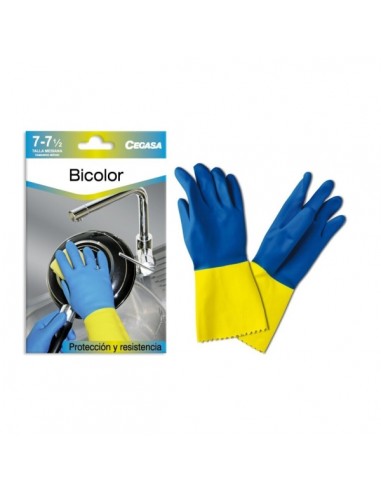 Cegasa Guantes de Latex Talla M 7-7 1 2 - Flocados - Uso General-Domestico-Limpieza-Industria Quimica - Espesor en Palma