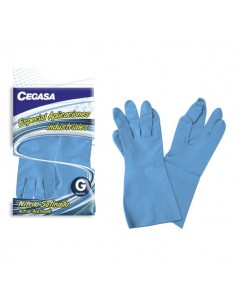 Cegasa Guantes de Nitrilo Talla G 8-8 1 2 - Especial Aplicaciones Industriales - Color Azul