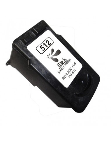 Canon PG512 PG510 Negro Cartucho de Tinta Remanufacturado - Muestra Nivel de Tinta - Reemplaza 2969B001 2970B001