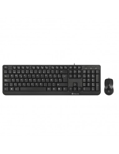 NGS Cocoa Pack USB Teclado Multimedia-Raton 1000dpi 3 Botones - Uso Ambidiestro - Color Negro