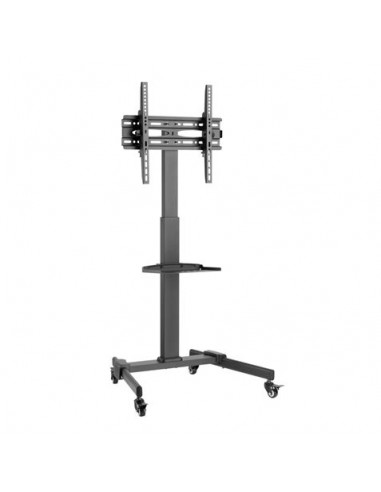Cromad Soporte de Suelo con Ruedas para TV 32"-55" - Bloqueo de Ruedas - Ajustable en Altura - Bandeja Multiusos - Peso Max