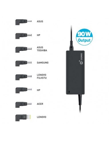 Cromad Cargador Universal Automatico 90W - 8 Puntas - Voltaje 19-20V - Selector de Voltaje Automatico - Proteccion
