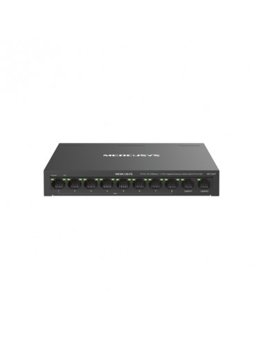 Mercusys MS110CP Swtich 10 Puertos RJ45 - 8 Puertos 10 100Mbps PoE-- 2 Puertos Gigabit - Hasta 250 Metros de Alcance - Color