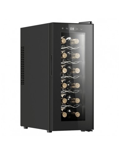 Cecotec Bolero GrandSommelier 1250 CoolCrystal Vinoteca para 12 Botellas - Silencioso 35dB - Luz LED - Pantalla LED -