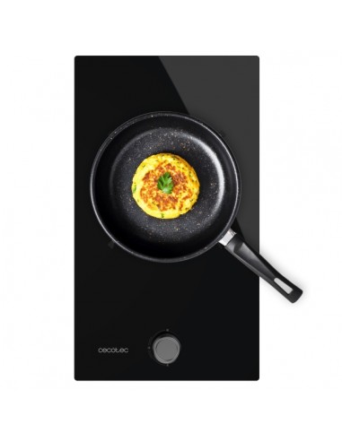 Cecotec Bolero Squad G 1200S Glass Black Cocina de Gas Encastrable - 1 Quemador - Acabado en Cristal Negro - 3.5kW -