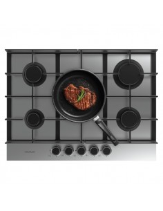 Cecotec Bolero Squad G 5400F Inox Cocina de Gas Encastrable - 5 Quemadores - Acero Inoxidable - 10.4kW - Parrillas de Hierro